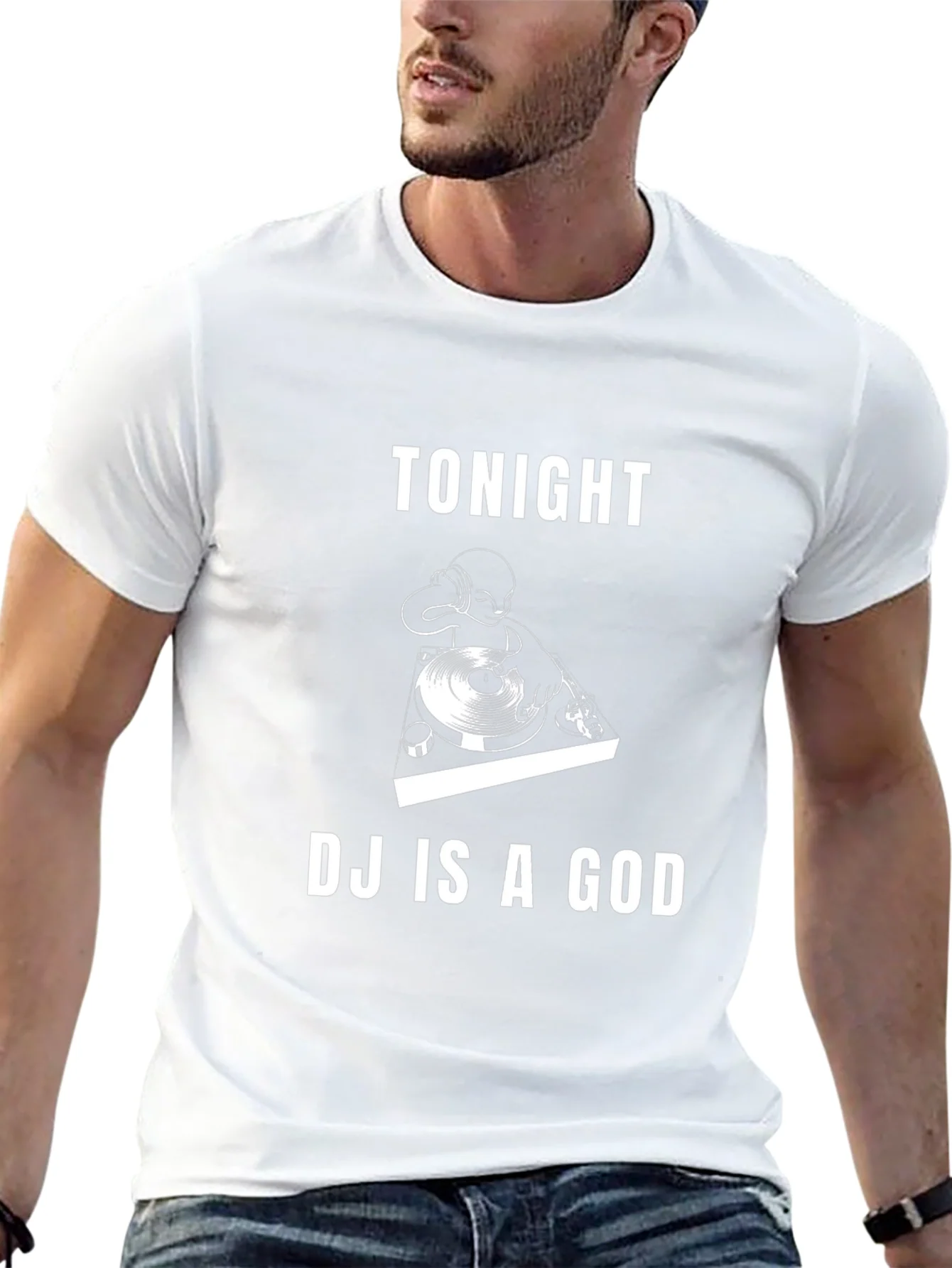 Tonight DJ Is A God Black Graphic Tee
