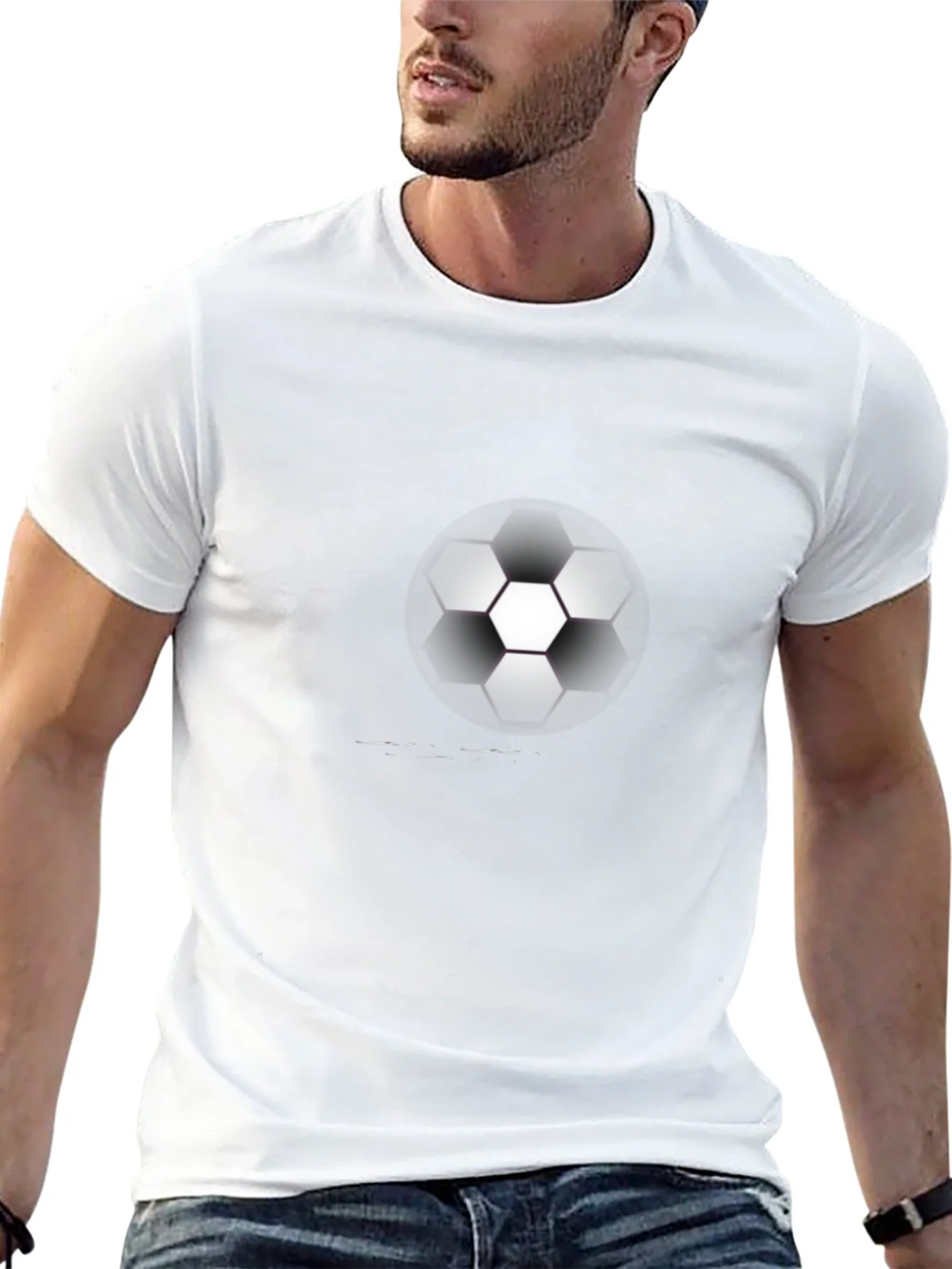 Soccer Ball Graphic Tee - Black Cotton Comfort