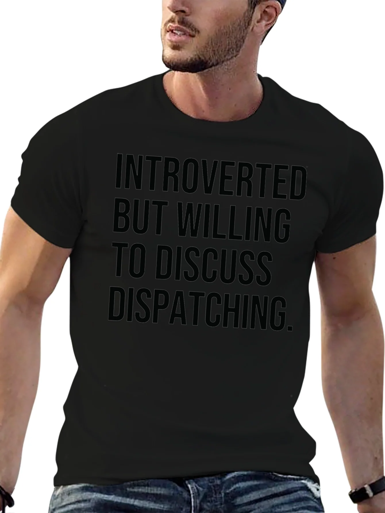 Introverted Dispatching T-Shirt - Black Graphic Tee