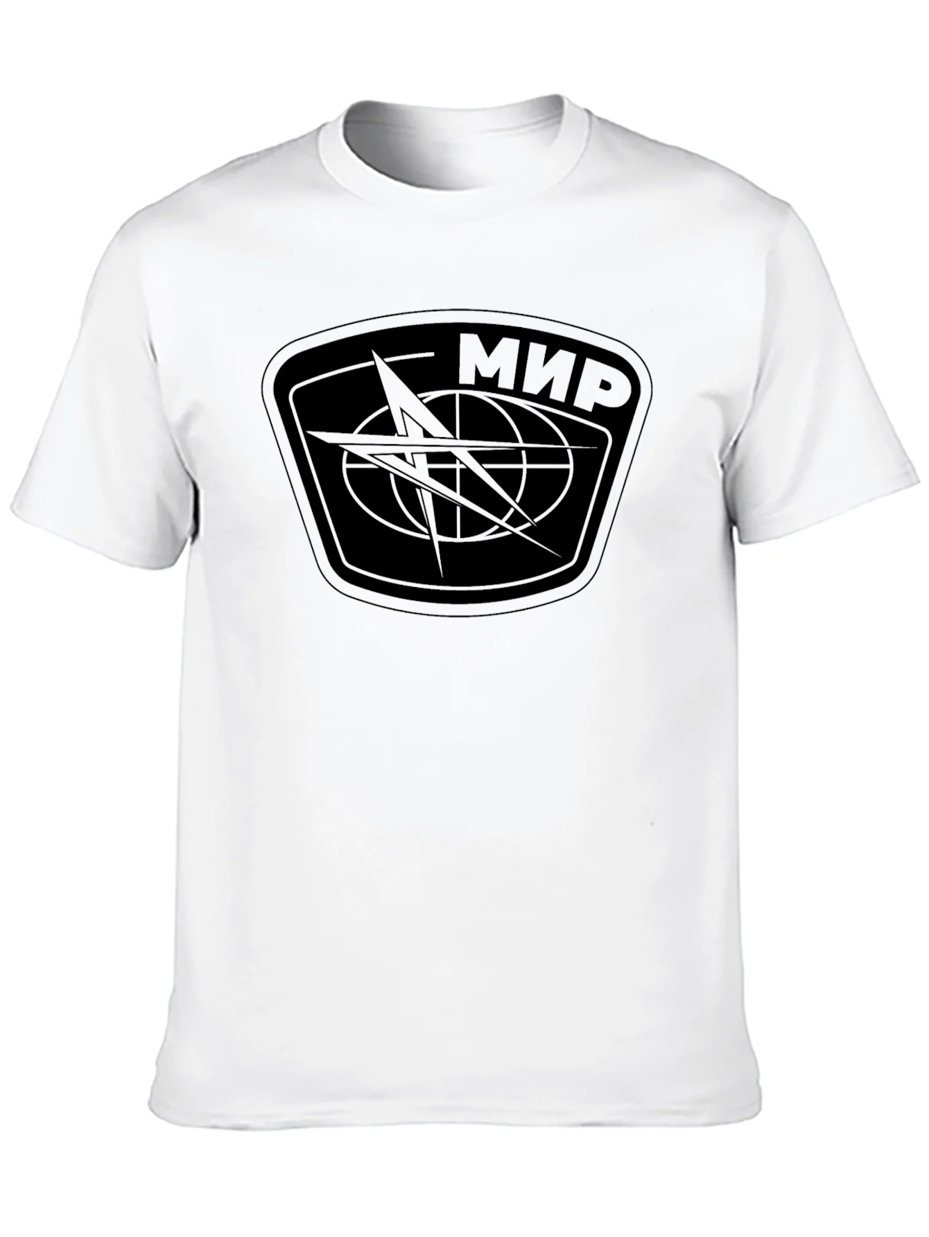 Mir Space Station Design T-Shirt - Black