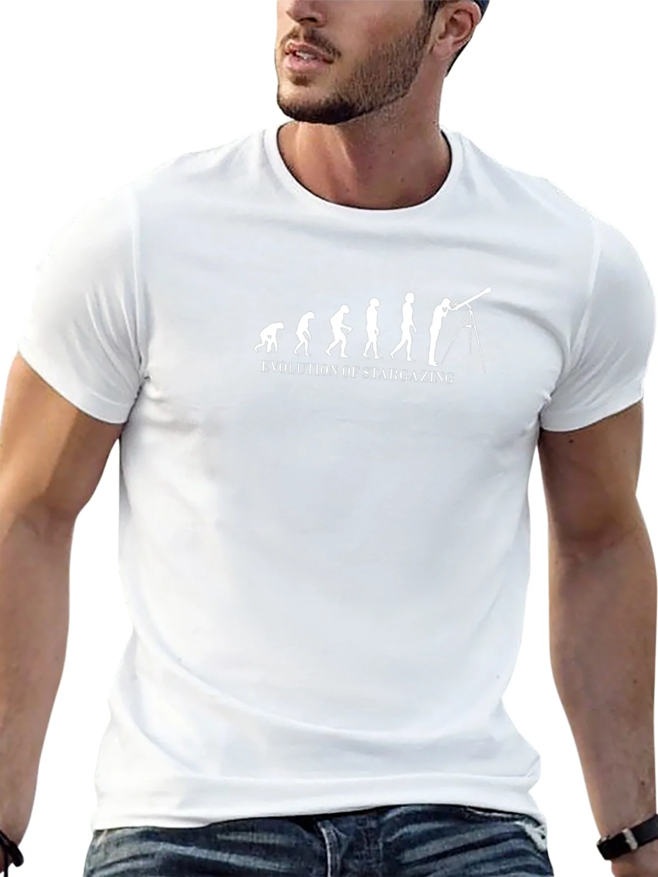 Evolution of Stargazing Graphic T-Shirt