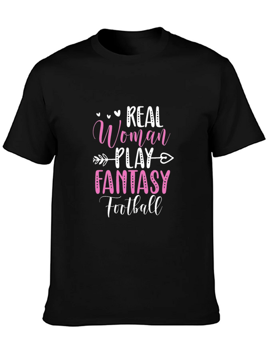 Real Woman Play Fantasy Football Graphic Tee