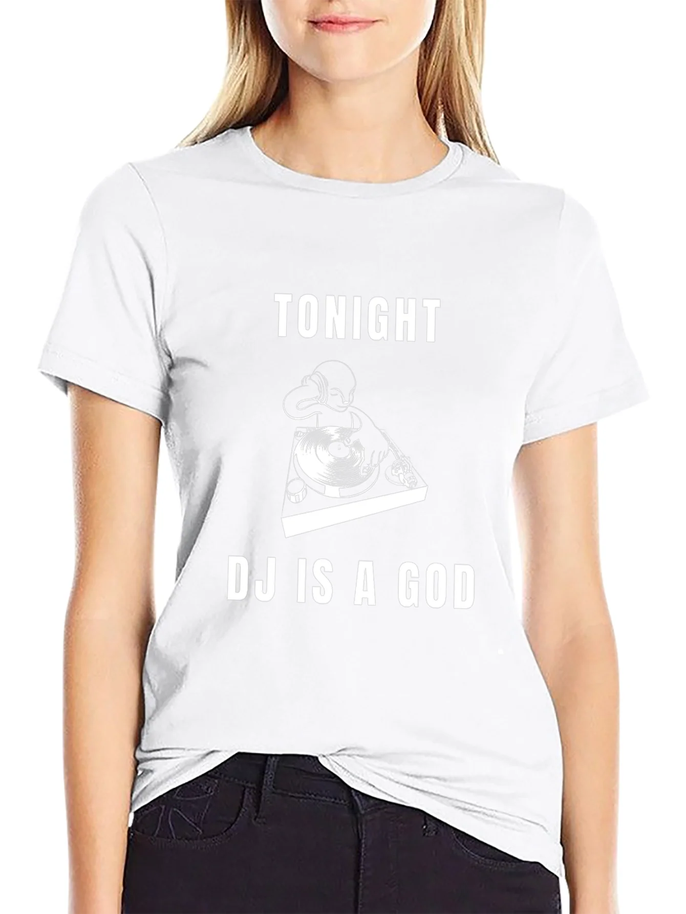 Tonight DJ Is A God Black Graphic Tee