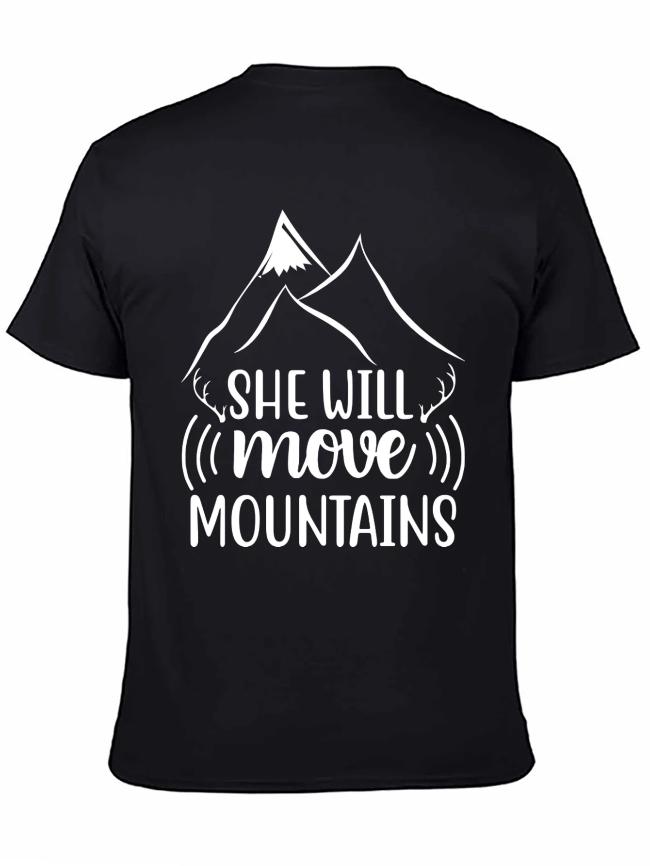 She Will Move Mountains Black Graphic T-Shirt