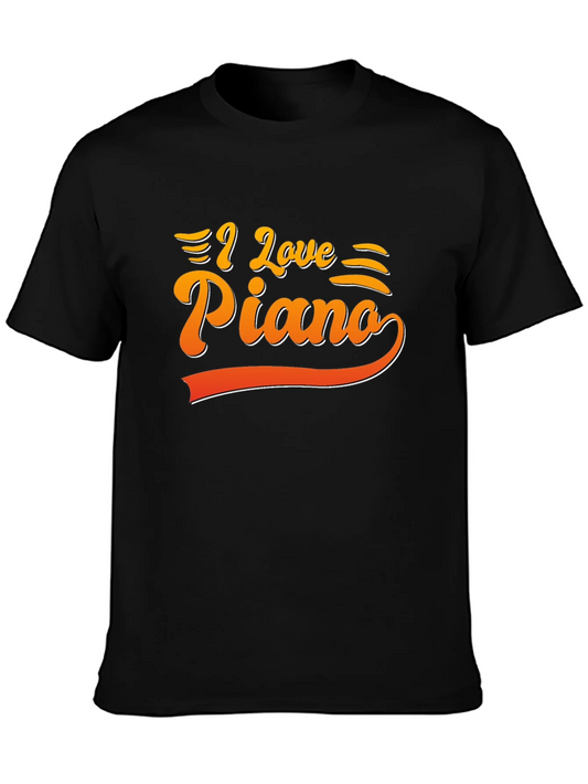 I Love Piano Graphic Tee - Music Lovers T-Shirt