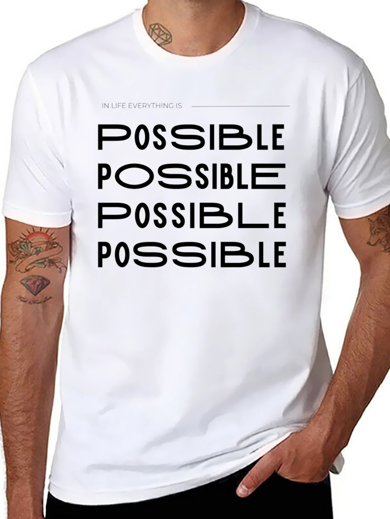 Possible Black Graphic Tee - Motivational Design