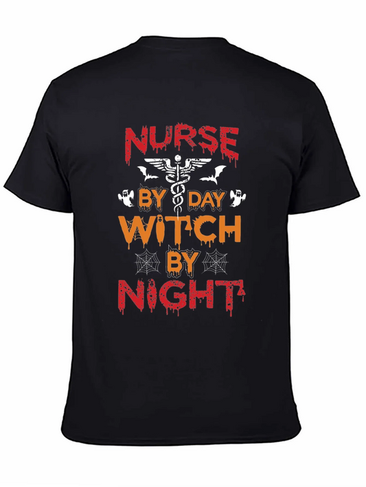 Nurse By Day Witch By Night Halloween T-Shirt