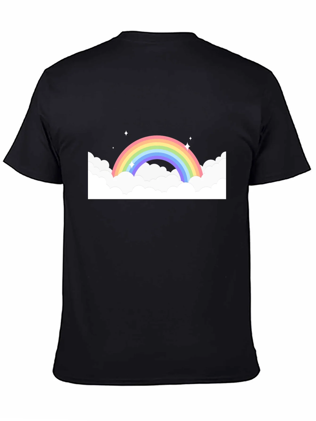 Rainbow Cloud Graphic Black Tee
