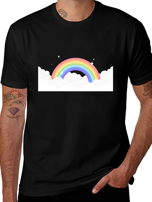 Rainbow Cloud Graphic Black Tee
