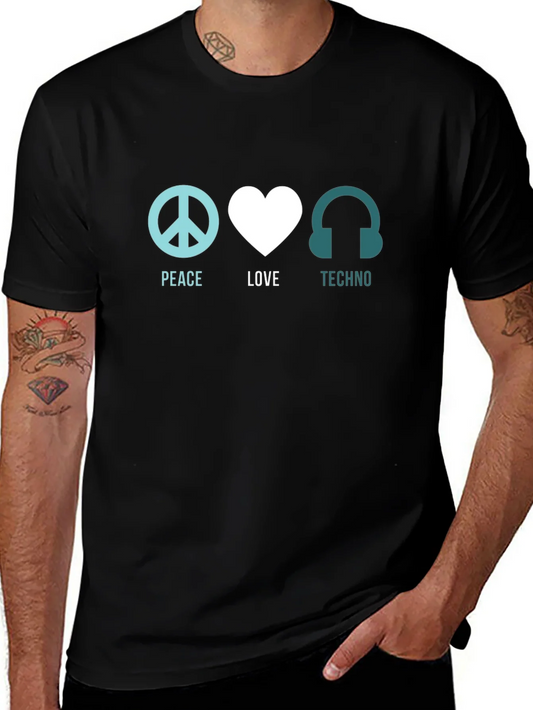 Peace Love Techno Graphic Tee