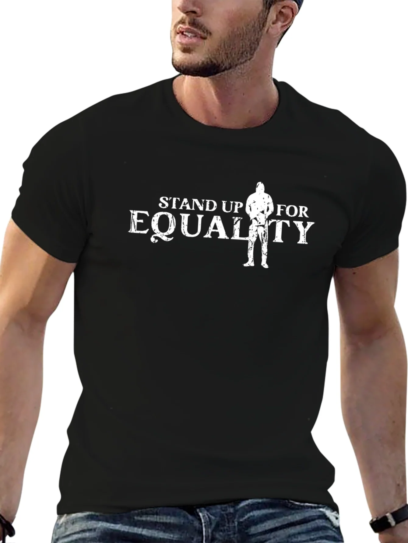 Stand Up For Equality Black Graphic T-Shirt