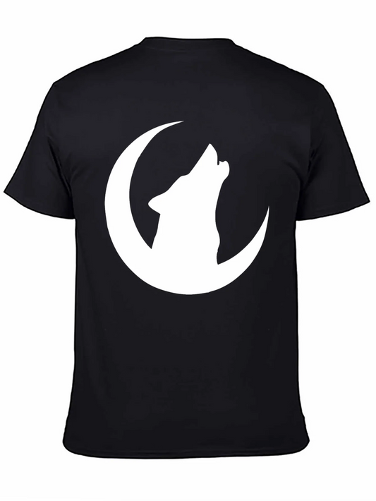 Wolf Moon Graphic Tee - Black Cotton T-Shirt