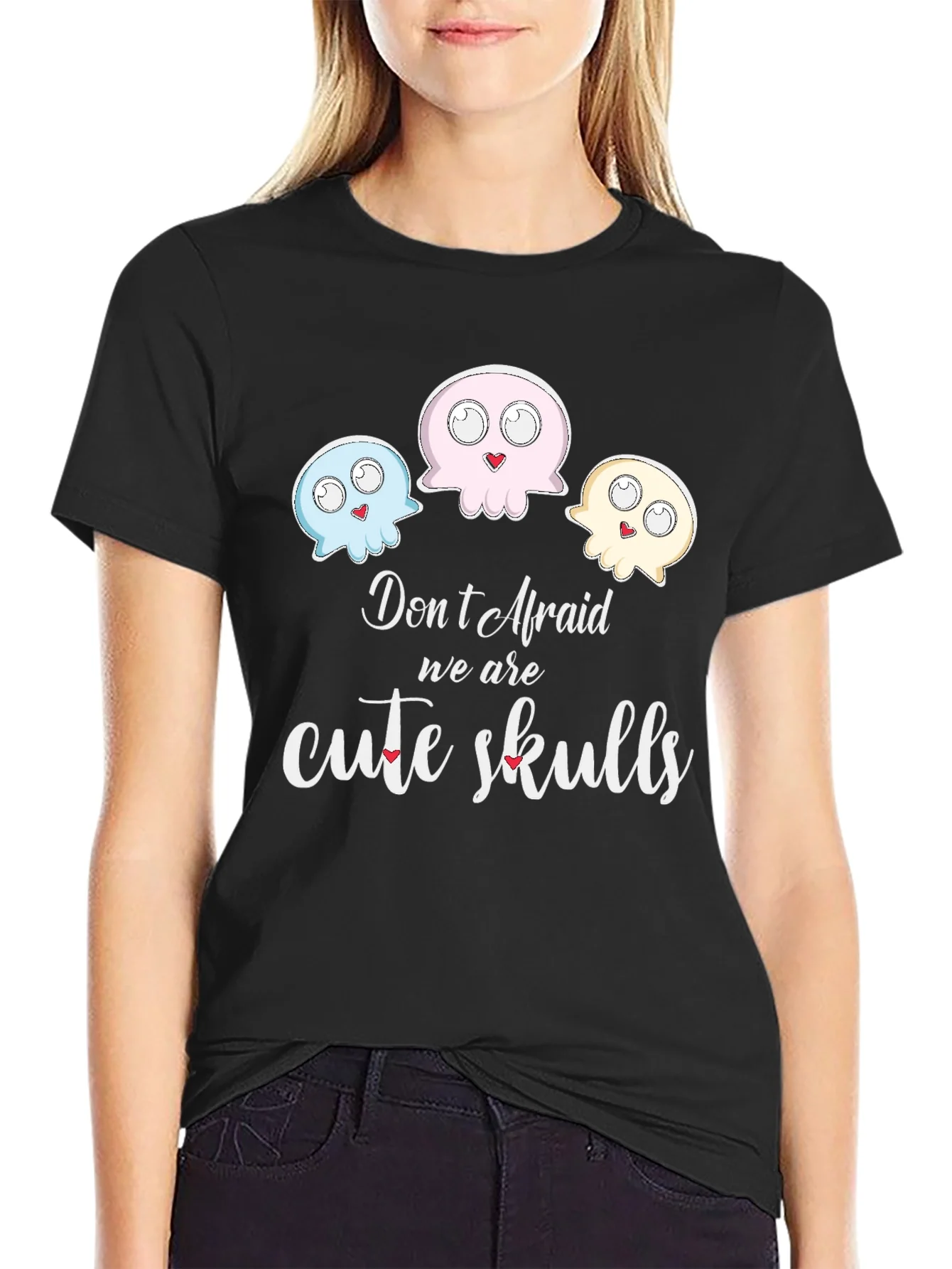 Cute Skulls Graphic Tee - Dont Afraid